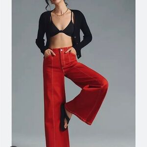Anthropologie Maeve Seam Wide Leg Pants